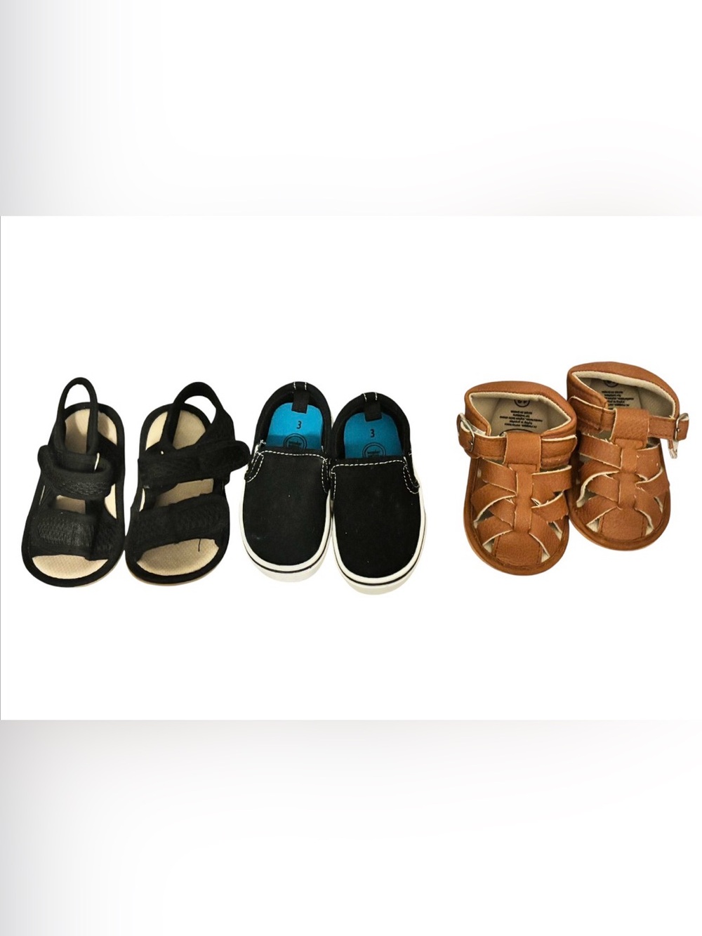 Boys Kids Black Sandals - Versatile Everyday Toddler Sandals-Black Slip on